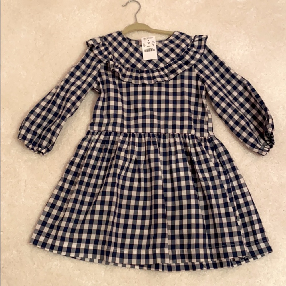 NWT Crewcuts Blue & White Checkered Dress - Sz 6